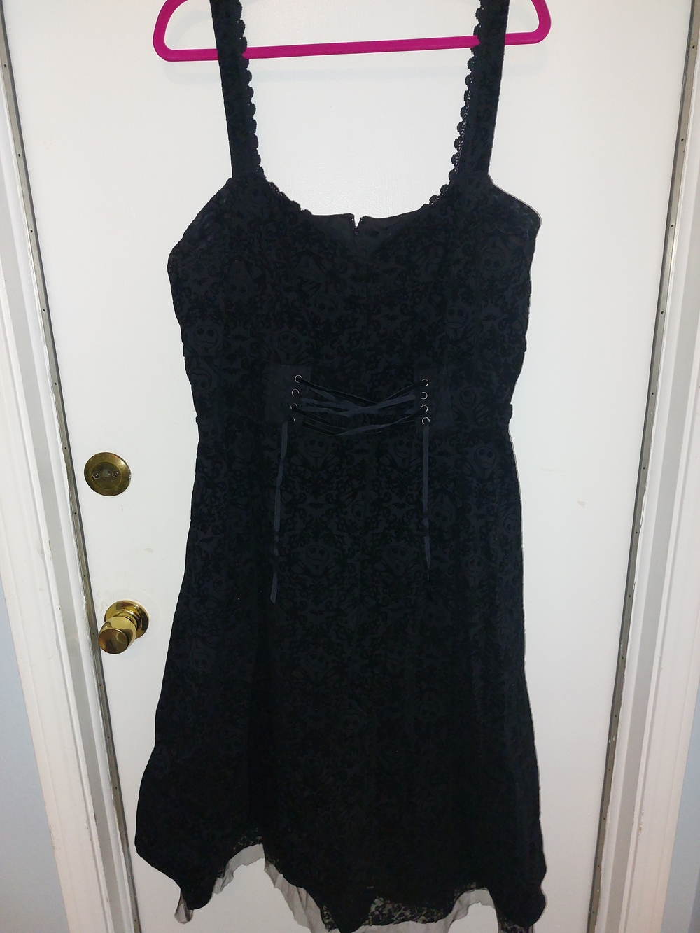 torrid Black Lace-Effect Midi Dress with Corset Lacing